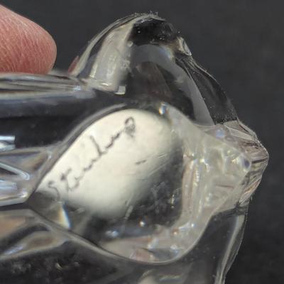 Steuben Horse & Dragon Hand Cooler Paperweight Marked Crystal Glass