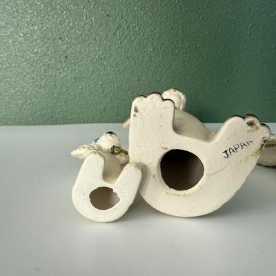 Vintage Japan Ceramic Poodle family