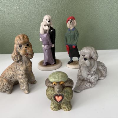 Group of Poodles Statues