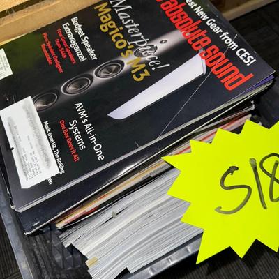 S18-crate of music related magazines