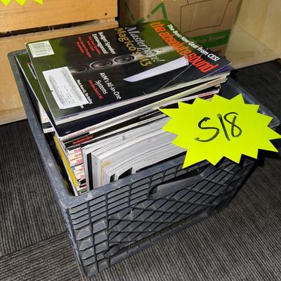 S18-crate of music related magazines