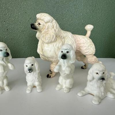 Vintage Lefton’s Japan Poodle, Plus (likely Lefton Bone China poodles).