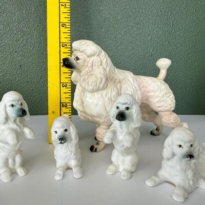 Vintage Lefton’s Japan Poodle, Plus (likely Lefton Bone China poodles).