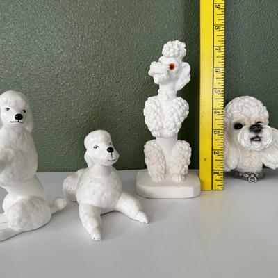 White Poodle Figurines and wall hanging