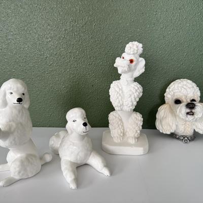White Poodle Figurines and wall hanging