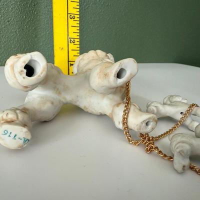 Vintage Trio Ceramic Bisque Poodles