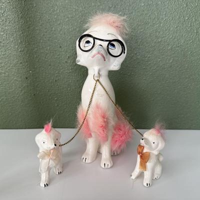 Vintage MCM Ceramic Spaghetti Poodles