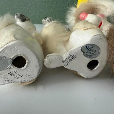Vintage Napco Japan Ceramic Furry Poodles