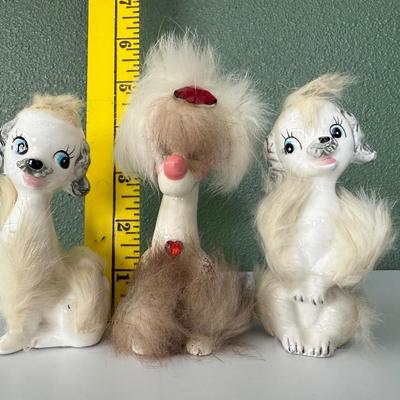 Vintage Napco Japan Ceramic Furry Poodles