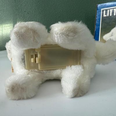 Vintage Little Judy Battery operated furry stuffed animal plus a second spotted poodle