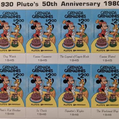 1980 Grenada  Pluto's 50th Anniversary Stamp Set