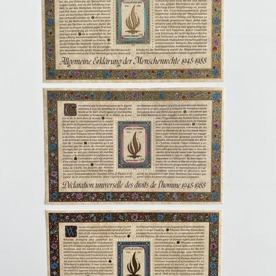 1988 United Nations set of 3 stamps