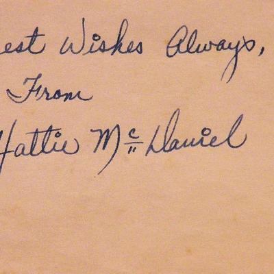 Hattie McDaniel signature slip