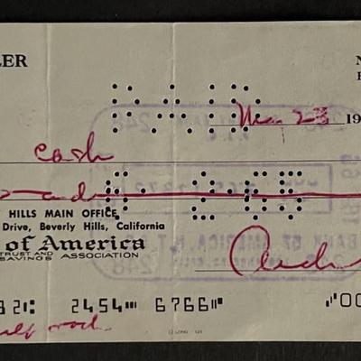 Arch Oboler signed check
