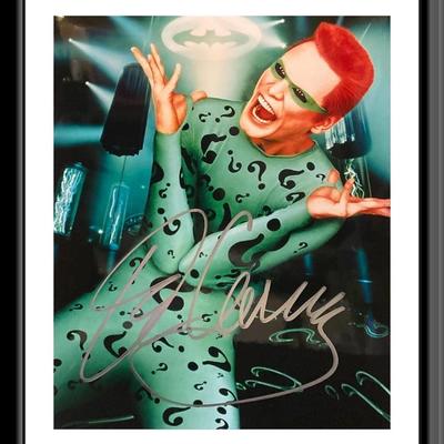 Batman Forever The Riddler Signed Movie Photo Autographed by Jim Carrey. 8X10 Inches