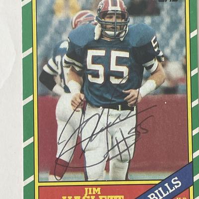 Buffalo Bills Jim Haslett signed 1986 Topps #392 trading card