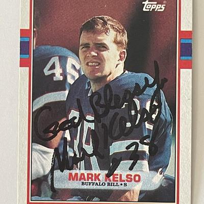Buffalo Bills Mark Kelso 1989 Topps #56 signed card