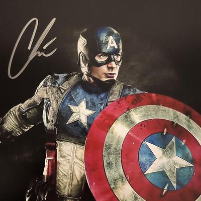 Captain America Chris Evans signed movie photo