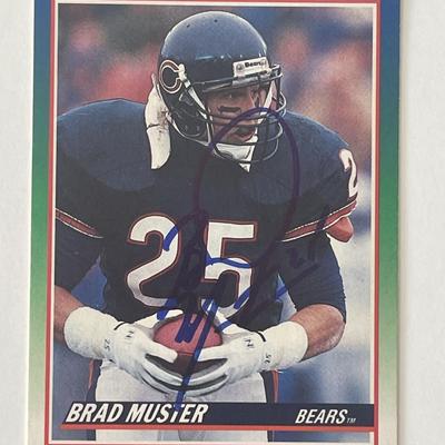 Chicago Bears Brad Muster signed 1990 Score #17 trading card
