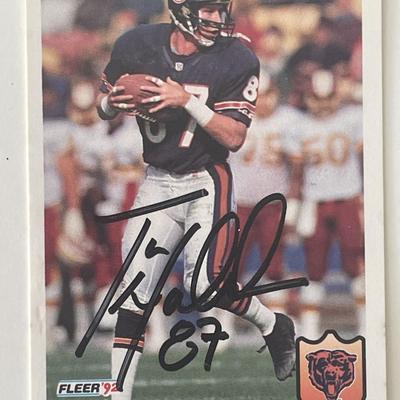 Chicago Bears Tom Waddle signed 1992 Fleer #50 trading card
