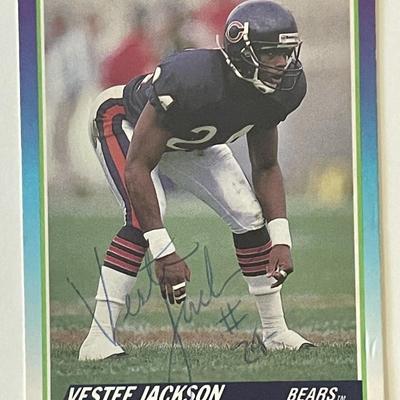 Chicago Bears Vestee Jackson 1990 Score #454 signed trading card 