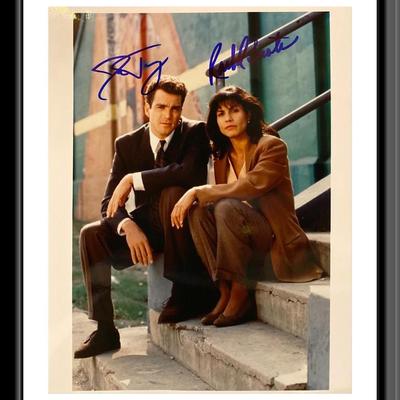 Crime & Punishment (1993) Signed Photo Autographed by Jon Tenney and Rachel Ticotin. 8x10 inches