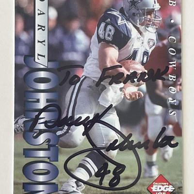 Dallas Cowboys Daryl Johnston 95 Collectors Edge #53 signed trading card