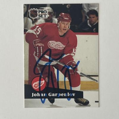 Detroit Red Wings Johan Garpenlöv 1991 Pro Set #56 signed trading card