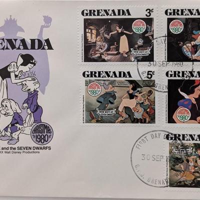 Grenada 1980 Christmas Snow White Commemorative First Day Cover