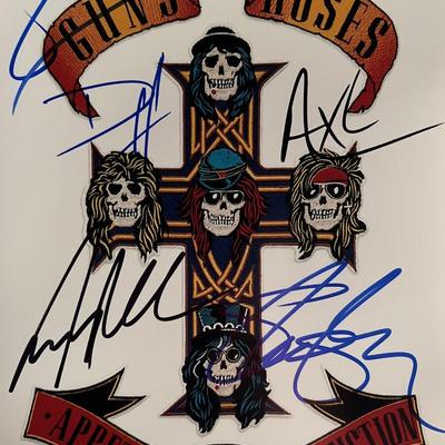 Guns N Roses band signed photo