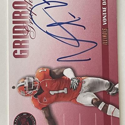 Illinois Vontae Davis signed autograph card 