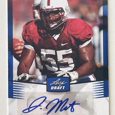 Jonathan Martin signed  2012 Leaf Draft #JM1 trading card