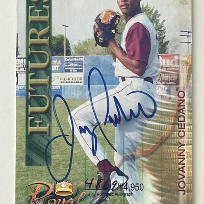 Jovanny Cedano signed 2000 Royal Rookies Futures trading card