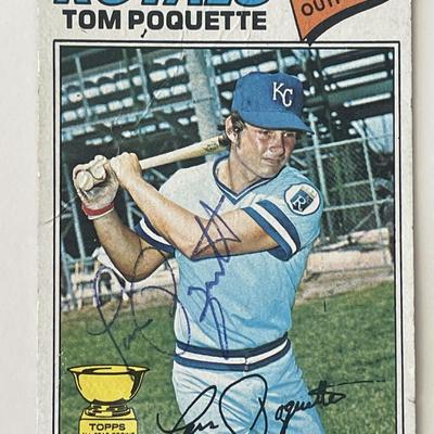 Kansas City Royals Tom Poquette signed 1977 Topps #93 All-Star Rookie trading card
