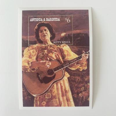 Kitty Wells Commemorative Souvenir Stamp Sheet - Antigua & Barbuda