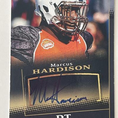 Marcus Hardison signed Sage Hit trading card