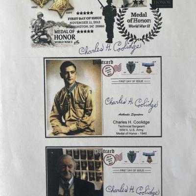 Medal of Honor Charles H. Coolidge signed photo