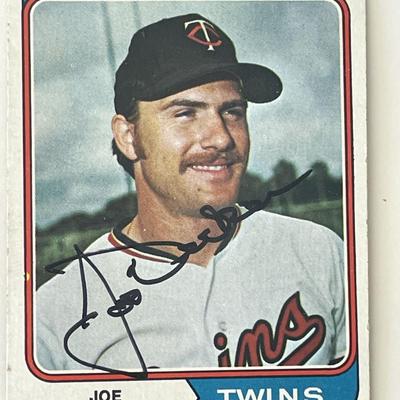 Minnesota Twins Joe Decker signed 1974 Topps #469  trading card