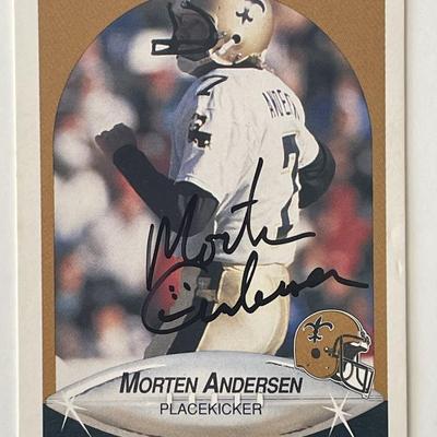 New Orleans Saints Morten Andersen 1990 Fleer #183 signed trading card 
