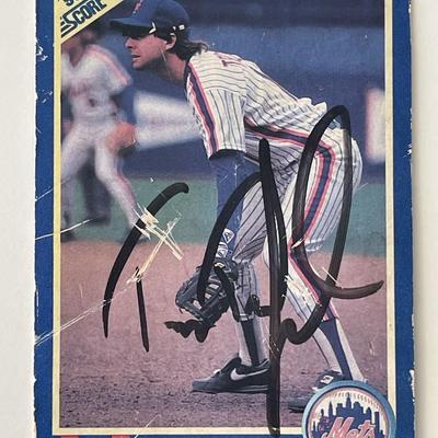 New York Mets Tim Teufel signed 1990 Score trading card