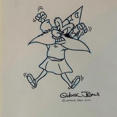 Chuck Jones signed Yosemite Sam sketch