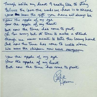 Badfingers Pete Ham written and signed lyrics