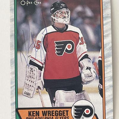 Philadelphia Flyers Ken Wregget 1989 O-Pee-Chee #225 signed trading card 