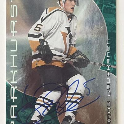 Pittsburgh Penguins Janne Laukkanen 2001 Parkhurst #163 signed trading card 