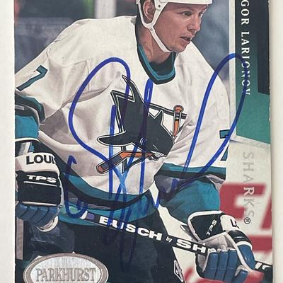 San Jose Sharks Igor Larionov 1993 Upper Deck #185 signed trading card 