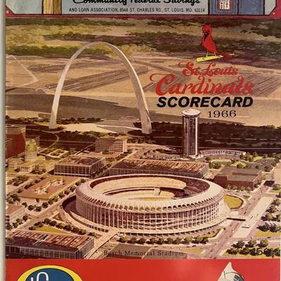 St Louis Cardinals 1966 scorecard. 8x11 inches