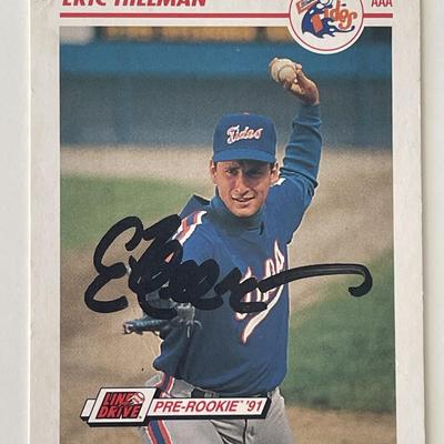 Tidewater Tides Eric Hillman signed 1991 Line Drive Pre-Rookie #558 trading card