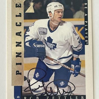 Toronto Maple Leafs Rob Zettler 1997 Pinnacle #64 signed trading card
