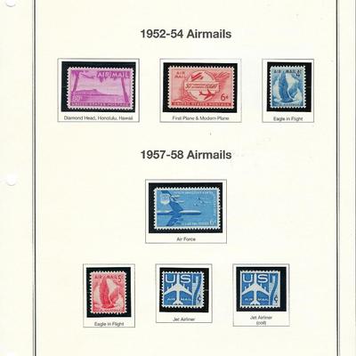 USA 1952-54 1957-58 Airmails Stamps sheet C46 - C52