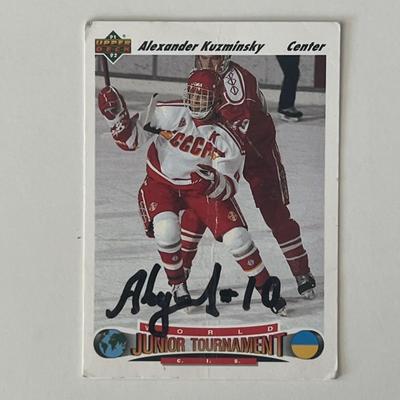 World Junior Tournament Alexander Kuzminsky1991-1992 Upper Deck #656 signed trading card